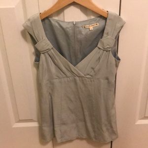 Nanette Lepore silky blouse silvery bluish/grey